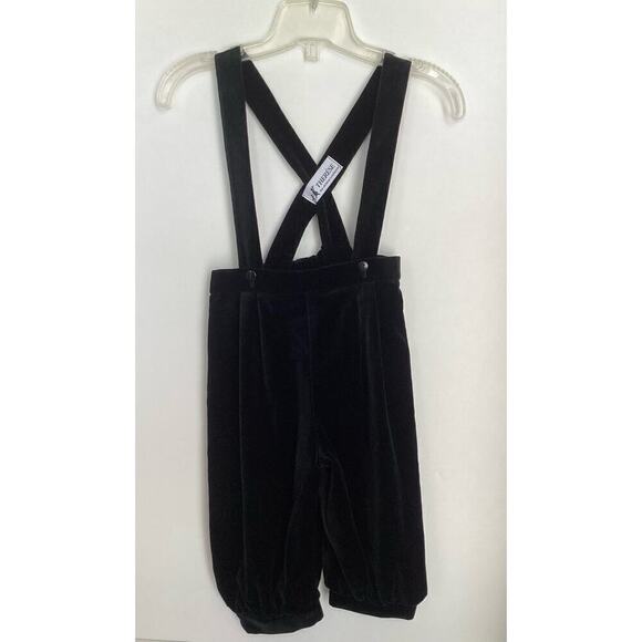 Therese Other - black velvet bloomer style overall/jumper knee length toddler